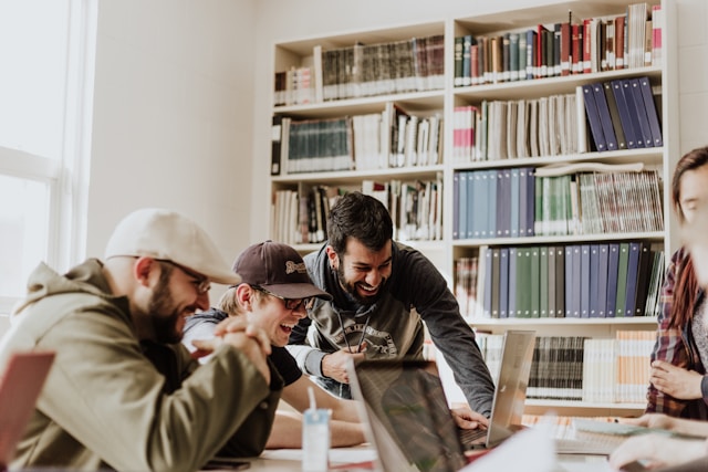 Students working on AI projects